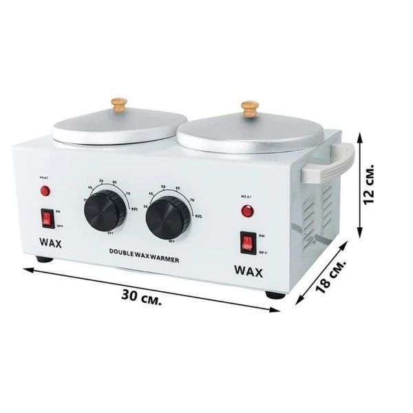 Воскоплав баночний Wax Heater двойной, 100 Вт, 800 мл, білий 600B фото