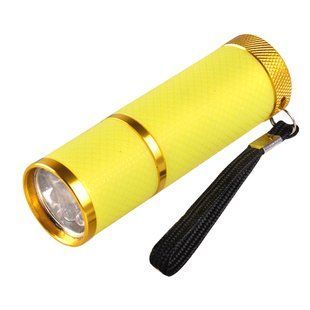 Ліхтарик UV/LED для сушіння гель-лаку, 12 Вт, на батарейках, жовтий 1598 фото