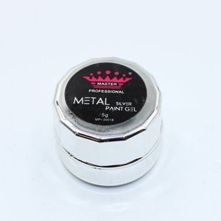 Гель фарба Металик Metal Silver для дизайну нігтів MetalSilver фото
