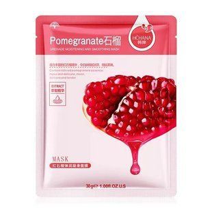 Тканинна маска для обличчя Hchana Moisturizing Facial Mask Pomegranate, 1 шт 0864 фото