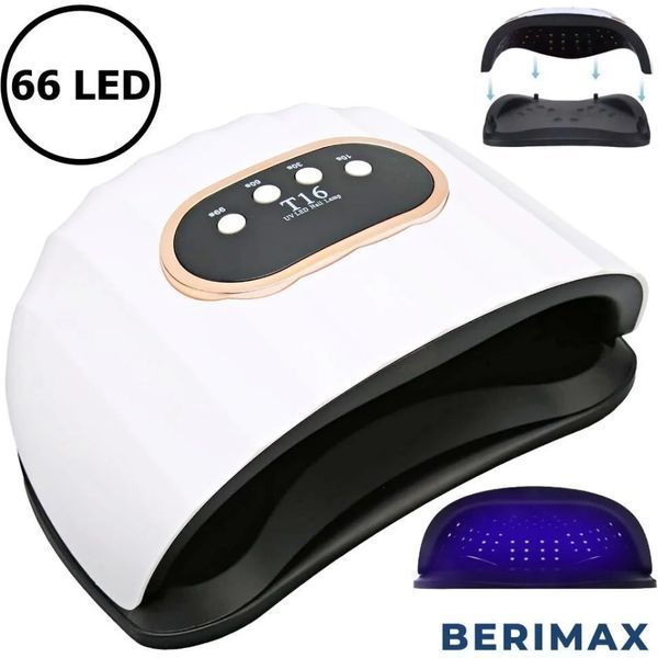 Лампа для манікюру на дві руки LED+UV Sun T16, 258 Вт, біла T16 фото