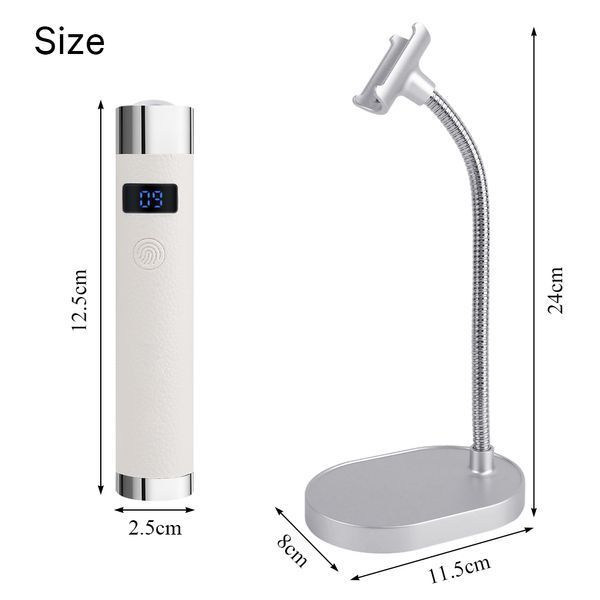 Портативний UV/LED ліхтарик для манікюру акумуляторний 5W USB Type-C, білий 00171 фото