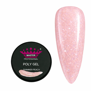 Полігель із шимером Master Professional Peach 15 г MP-524ShimmerPeach15 фото
