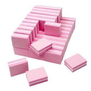 Мини баф для маникюра многоразовый, 180 грид, розовый MF-82Pink фото