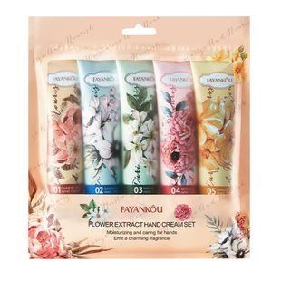 Набір зволожувальних кремів для рук FAYANKOU Flower Extract, 5&times;30 г 00135 фото