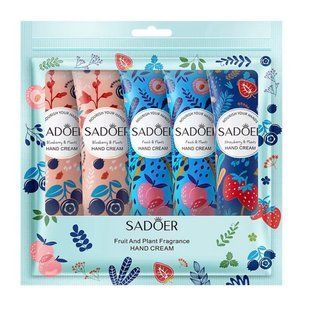 Набір зволожувальних кремів для рук SADOER Fruit And Plant Fragrance, 5&times;30 г 00136 фото