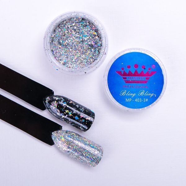 Втирка для дизайну нігтів Хлоп'я Bling Bling 0327 фото