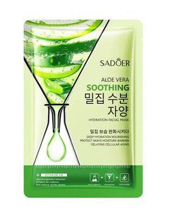 Зволожувальна тканинна маска SADOER Aloe Vera з екстрактом алое, 25 г 00143 фото