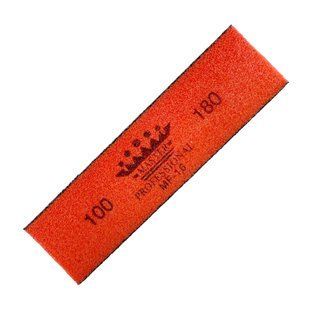 Баф для маникюра брусок Master Professional 100/180, многоразовый, оранжевый MP-16 фото