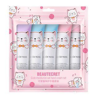 Набір зволожуючих кремів для рук LUOFMISS Beautecret Cute Cat, 5&times;30 г 0857 фото
