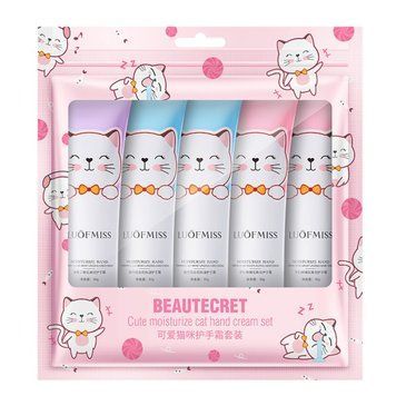 Набір зволожуючих кремів для рук LUOFMISS Beautecret Cute Cat, 5&times;30 г 0857 фото