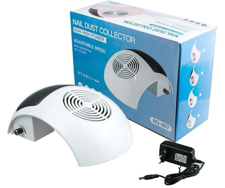 Витяжка для манікюру та педікюру з регулятором Nail Dust Collector BQ-607 на 80 Вт Біла 2450142371100 фото