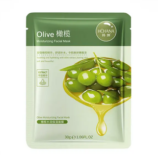 Тканинна маска для обличчя Hchana Moisturizing Facial Mask Olive, 1 шт 0862 фото