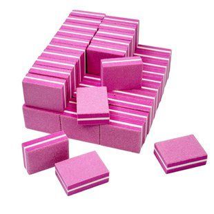 Мини баф для маникюра многоразовый, 180 грид, темно-розовый MF-82DarkPink фото