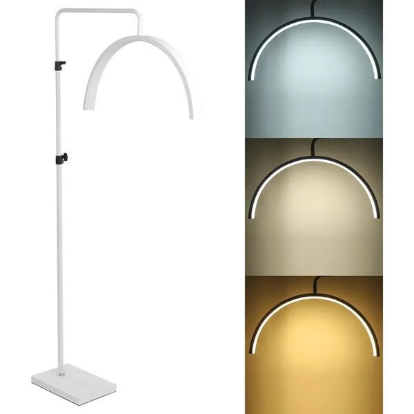 Косметологічна LED лампа Moon HD-M6X безтіньова підлогова 36Вт для нарощування вій та татуажу, біла 1695 фото