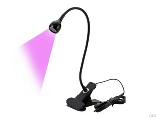 Лампа-фонарик UV для сушки гель-лака, 3 Вт, питание от USB-кабеля, черная 1599 фото