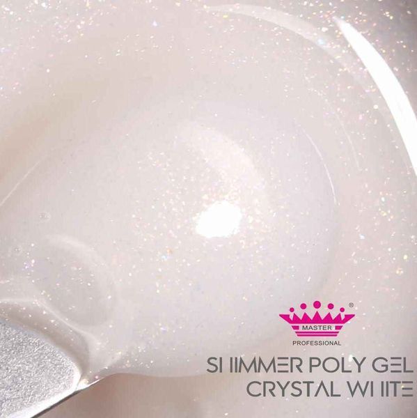 Полігель із шимером Master Professional Crystal White 15 г MP-524ShimmerCrystalWhite15 фото