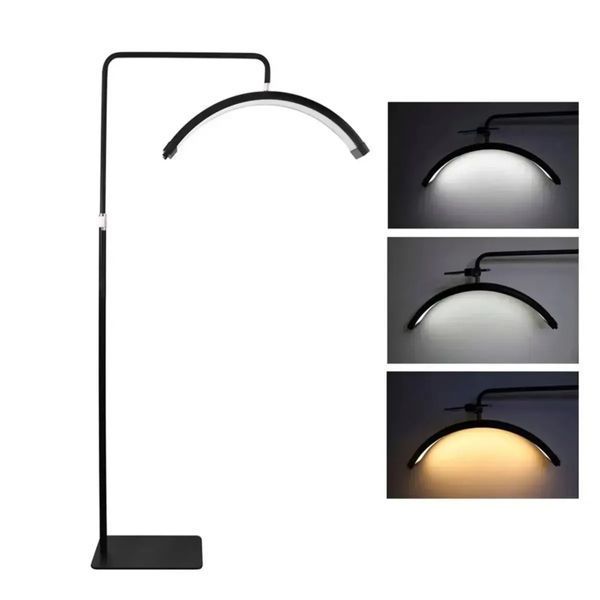 Косметологічна LED лампа Moon HD-M6X безтіньова підлогова 36Вт для нарощування вій та татуажу, чорна 1696 фото